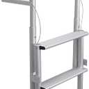 JIF Marine Retractable Sliding Lift Ladder for Floating Docks – Wide 4" Step Aluminum Ladder with Double Ring Locking System, Anodized Finish – 750 lb Capacity