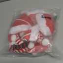 LEIFIDE Christmas Dog Santa Hat and Scarf Set - Adjustable Pet Hat With Chin Strap and 8 Mini Animal Scarves for Xmas Puppy Costume Holiday Party - Pet Supply for Dogs and Cats