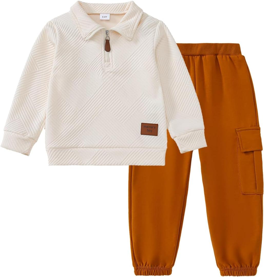 Little Boy Clothes Long Sleeve Sweatshirts+Casual Pants 2PC Fall Winter Outfits (Blue)