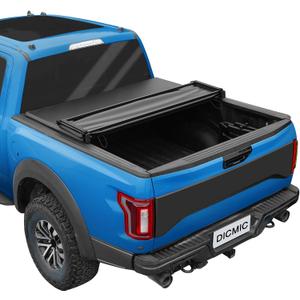 DICMIC Soft Quad-Fold Truck Bed Tonneau Cover Compatible with 2014-2018 Chevy Silverado GMC Sierra 6.5FT Not for CarbonPro Bed