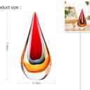 Yao Yuan Hand-Blown Glass Decor - Murano-Style Glass Statue and Figurine, Red
