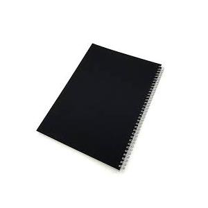 ONAVIA Spiral Notebook for School, 5 Subject, College Ruled Paper, 200 Sheets, 9" x 11", 5 Dividers with Pockets, 3 Hole Punched Perforated, Plastic Cover, Lined Journal, School Supplies, Black