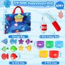 Montessori Toys for 1 Year Old Boy Girl Birthday Gift, 17 in 1 Cloth Fishing Game with Stacking Cups, Color Sorting, Shape Matching, Early Learning, Toddler Toys Gifts for 1 2 Years Old Boy Girl