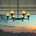 Battery Operated Chandelier, Outdoor Hanging Candle Lights Battery Gazebo Lights, Outdoor Chandelier for Gazebo, Canopy, Pergola, Porch, Tent Decor