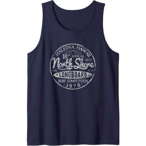 Long Board North Shore Surf Vintage Hawaii Beach Tank Top, Size: S