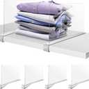 Acrylic Shelf Dividers for Closet OrganizationClear Shelf Divider Fits Shelves of 0.4-1 Inch, Closet Organizers and Storage,Shelf Divider for Wooden Shelving, Closet Organizer (4)