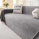 MYSKY HOME Couch Cover Sofa Cover for 3 Cushion Couch, Dog Couch Covers for Sectional Sofa Covers, Non Slip Cat Scratch Furniture Protector, Sofa Covers Washable Sofa Towel for Pet, 91" x 134", Grey