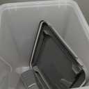 Amazon Basics Airtight Dog Food Storage Container with Scoop and Wheels, 69 QT, Gray