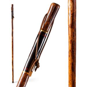 Brazos Rustic Wood Walking Stick, Hickory, Traditional Safari Style Handle, for Men & Women, Made in The USA, 55"