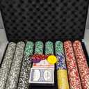 Boyzhood Poker Chips with Numbers,500PCS Poker Chip Set with Aluminum Travel Case,11.5 Gram Poker Set for Texas Holdem and Blackjack Gambling.