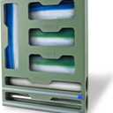 Rae Dunn Bamboo Bag Organizer for Kitchen Drawer - Durable Wood Organizer for Kitchen Storage - Holds Gallon, Quart, Snack, Sandwich Size Baggies, Plastic Wrap and Foil (Sage)