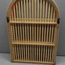 Rattan Wall Shelf - 3 Tier Boho Arch Hanging Shelves Handcraft Floating Shelf for Bathroom Living Room Wall Decor, 15.75" x 23.62"