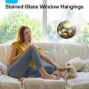 Multi Bird Stained Glass Window Hanging, 7.87" Sun Catchers Suncatchers for Windows Hanging, Crystal Sun Catchers Decor Gifts for Garden Home Indoor Window Decoration