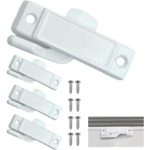 Replacement Sash Lock for F2590 Windows, 2-1/4" Mounting Hole Center Sash Lock with Screws, Window Latch Replacement for Vertical and Horizontal Sliding Windows (White-4Pcs)