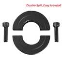 Shaft Collar Bore 2-3/8'' Double Split Black Oxide Set Screw Durable Shaft Collars Suitable for Machinery and Industrial Use 2 Pieces (2-3/8'')