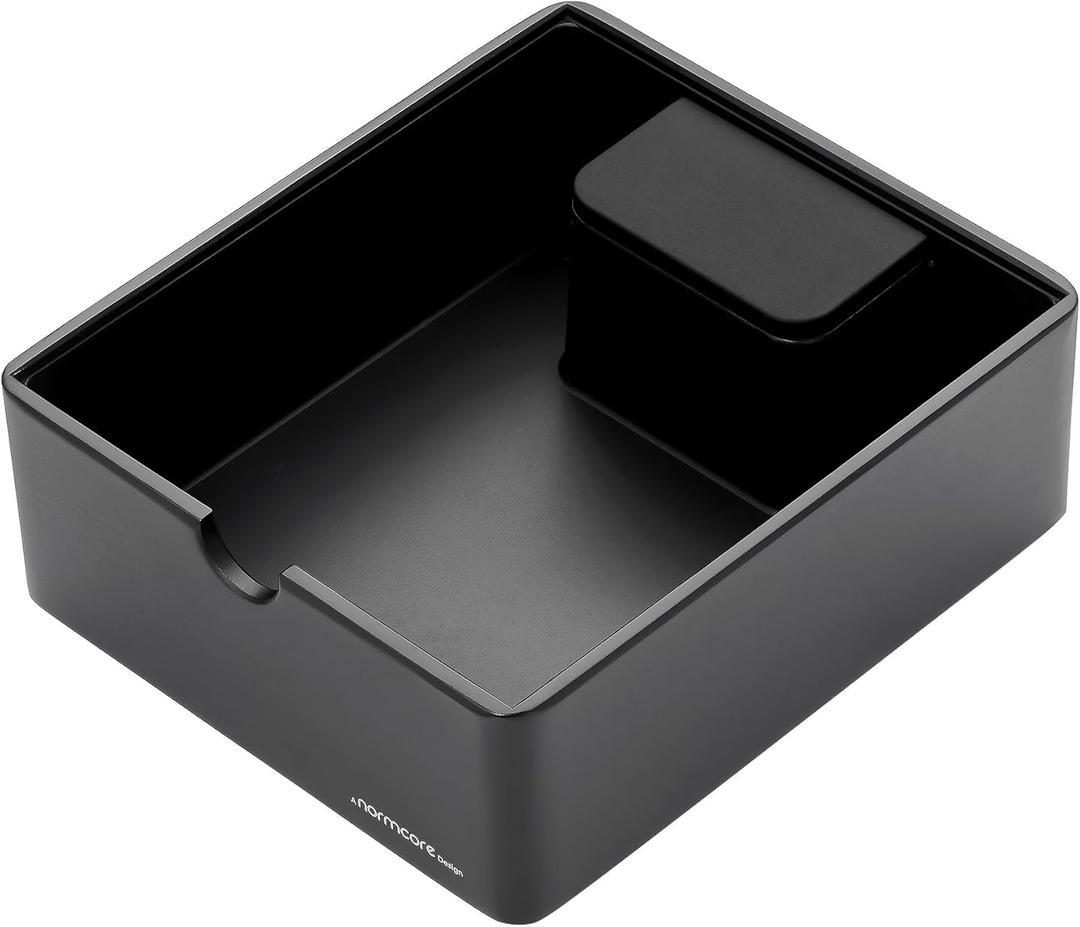 Normcore Compact Espresso Knock Box, Metal Coffee Knock Box, Heavy-Duty Knockbox, Anodized Aluminum, Espresso Accessories for Coffee Grounds, Black (Universal size)