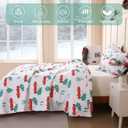 JSD Kids Christmas Quilt Set Twin Size, Red Cars Christmas Bedspreads Coverlet 2 Piece, Soft Microfiber Holiday Quilted Blanket Beddings