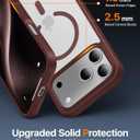 2 x Magnetic for iPhone 17 Pro Max Case,[Anti-Slip][Compatible with MagSafe][Military Grade Drop Protection] Shockproof Protective Translucent Phone Case for iPhone 17 Pro Max Case,Wine Red