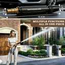 3PCS High Pressure Power Washer Nozzle with Metal Connector Set, Garden Hose Sprayer for Car Washing and Outdoor Cleaning for Car, Garden, Patio & Floor Cleaning with 6 Clamps