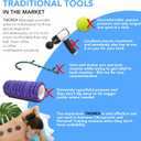 THOREX 8-Wheel Back Massager and Neck Knot Remover - Chiropractor Approved Manual Deep Tissue Massage Tool for Upper Back, Trapezius Pain Relief and Trigger Point Therapy - Self Recovery Muscle Stick