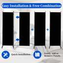 Room Divider 6FT 1 Panel Folding Privacy Screen with Lockable Wheels,Black