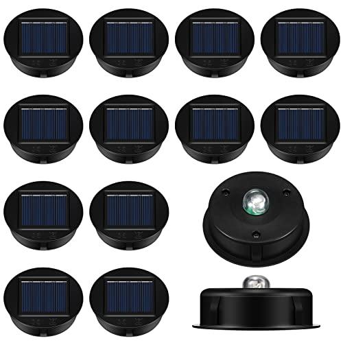 Jeyiour 10 Pack Solar Light Replacement Tops Replacement Solar Light Parts Waterproof LED Panel Lantern Lid Outdoor Top Kit for Hanging Lanterns Patio Decor(3.15 in)
