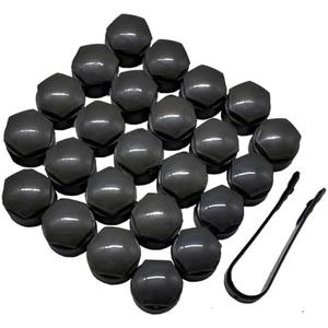 XUKEY Wheel Center Caps for Audi: 20pcs 25mm Wheel Hub Lug Nut Bolt Caps Designed for Audi A1 A2 A3 A4 A5 A6 A7 A8 Q3 Q5 TT S3 S5 S6 S8 RS3 RS4 RS5 RS6 R8 with 4 Locking Caps + Removal Tool (Black)