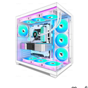 F600 PC Case - Pre-Installed 7 PWM ARGB Fan, ATX Mid-Tower Gaming PC Case, 270° Panoramic Glass with Type-C, FOIFKIN (White, F600)
