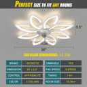 Ceiling Fan with Lights, 35'' Bladeless, Low Profile, Flush Mount, 3 Color Dimmable LED, 6 Speeds, Remote & APP Control, Modern Design - White, for Living Room, Bedroom, Kids Room