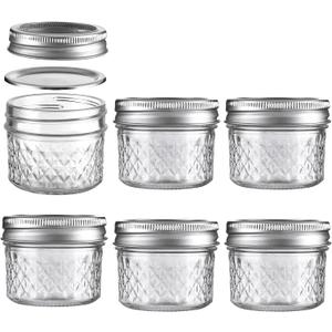 Mason Jars Airtight Lids Glass Canning Jars 3.4oz/100ml Regular Lids Spice Jars Honey Jars for Yogurt,Jam,Spice,Overnight Oats Canning, Preserving,Decorations,Jelly,Dessert,6 Pack (3.4 oz)