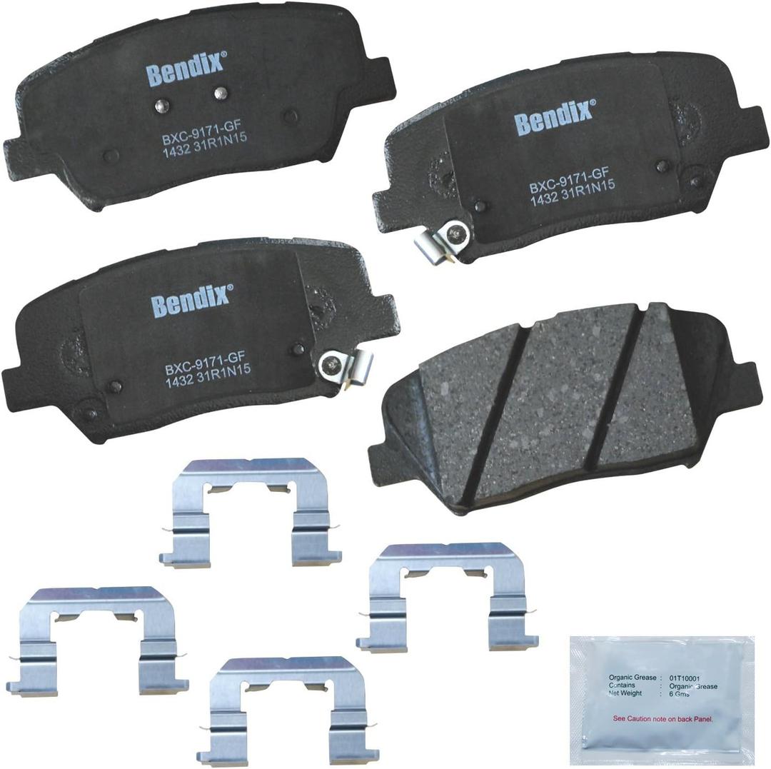 Bendix Priority1 CFC1432 Ceramic Front Brake Pads for Hyundai Azera 2017-2012,Creta 2020-2018,Santa Fe 2012-2010,Santa Fe Sport 2018-2013,Santa Fe XL 2014-2013,Kia Rondo 2017-2014,Sorento 2020-2011