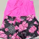 Aqua Eve Two Piece Women's Tankini Swimsuits Blouson Swim Tank Top with Shorts Modest Bathing Suits (Pink Floral, XS)