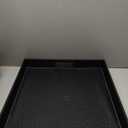 Ranslen Serving Tray with Handles, 20 x 16 Inch Ottoman Tray for Coffee Table, Breakfast, Kitchen Home Black Tray Decor Extra Large, Rectangular