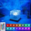 Avkast Aurora Glow Lamp,Corded Ocean Lamp Luminorthe Cube Northern Lights Cube Ocean Wave Projector with 16 Colors and Dynamic Ripple Effect for Living Room Bedroom Decor