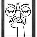 Framed Funny Bathroom Wall Art, Minimalist Bathroom Wall Decor, 12x16 In