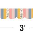 3 x Carson Dellosa We Belong 39Ft of Boho Bulletin Board Borders, 13 Strips of Scalloped Trim with Stripes and Polka Dots for Rolling Whiteboard, Cork and Posterboard, Nursery, Party, and Classroom Decor