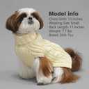 kyeese Dog Sweaters for Small Dogs with Golden Thread Turtleneck Dog Cable Knit (Beige)