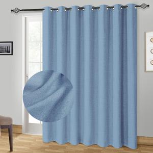 100% Blackout Shield Sliding Door Curtains, Extra Wide Curtains 84 Inch Long, Patio Door Grommet Drapes for Living Room, 100W x 84L, Blue 100% Blackout Shield Sliding Door Curtains, Extra Wide Curtains 84 Inch Long, Patio Door Grommet Drapes for Living Room, 100W x 84L, Blue