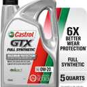 Castrol GTX Full Synthetic 0W-20 Motor Oil, 5 Quarts