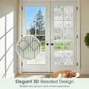 Coavas Reeded Glass Window Privacy Film, 3D Fluted Frosted, 23.6" x 78.7" | Static Cling No Glue Removable, Renter Friendly Day & Night Privacy, UV Blocking Anti-Glare for Bathroom Glass Door