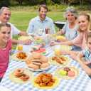 64PCS Yellow Gingham Paper Dessert Plates - 7 Inch Disposable Round Checkered Dinner Plates for Birthday Baby Shower Wedding Picnic Party Supplies, 4 Styles