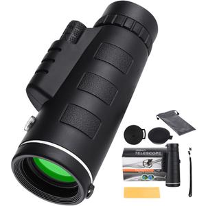 40x60 Monocular Telescope, Small Monoculars for Adults High Powered, Night Vision Monocular Telescope for Smartphone, High Definition Handheld Telescope for Wildlife Bird Watching Hunting