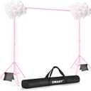 EMART Backdrop Stand 10x7ft(WxH) Photo Studio Adjustable Background Stand Support kit with 2 Crossbars, 8 Clamps, 2 Sandbags and Carry Bag for Parties, Events Decoration, Wedding, Photography -Pink