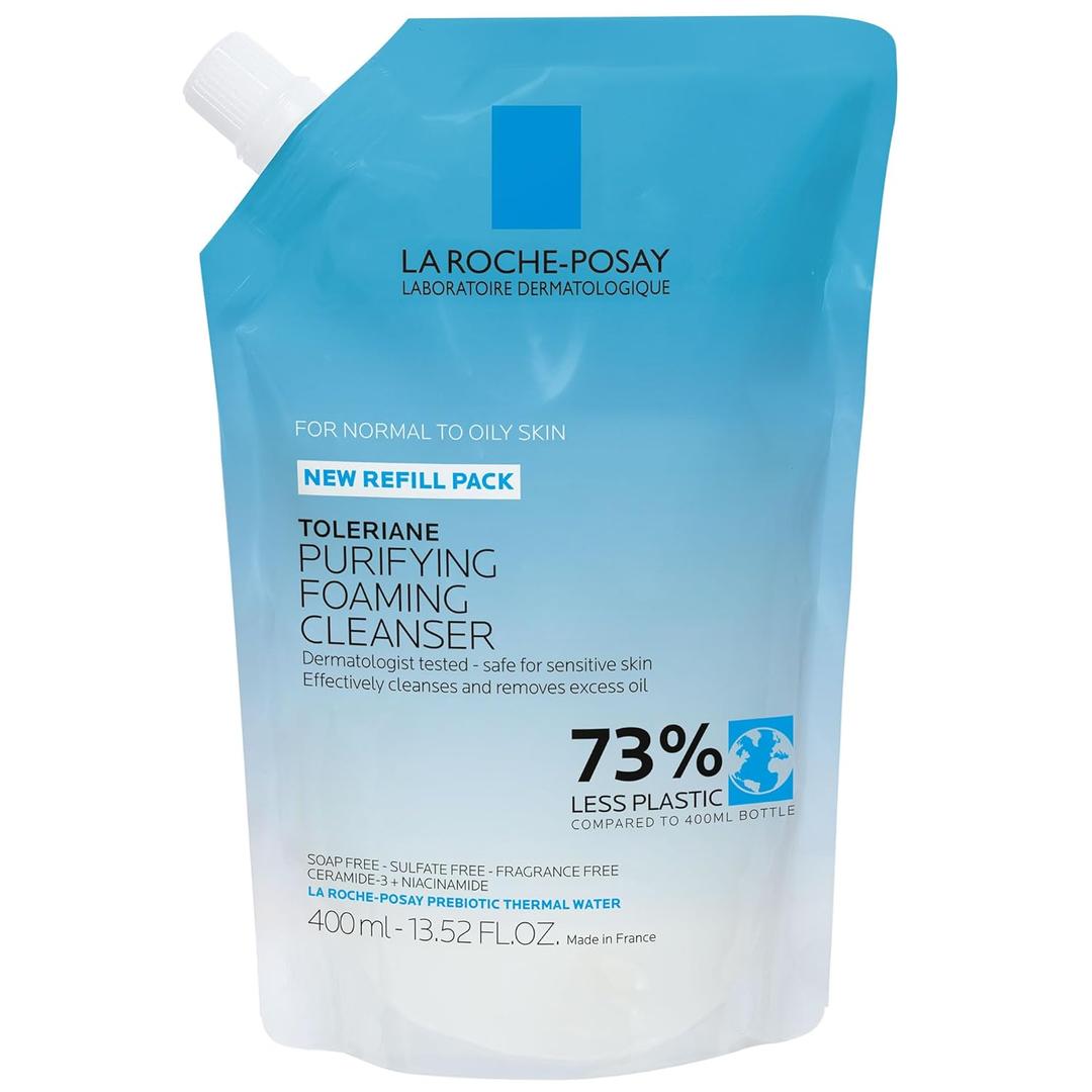 La Roche-Posay Toleriane Purifying Foaming Facial Cleanser, Oil Free Face Wash for Women & Men with Niacinamide + Ceramides, Pore Cleanser Safe For Sensitive Skin, Wont Dry Out Skin, Soap Free (13.52 Fl Oz (Pack of 1))