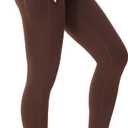 THE GYM PEOPLE Thick High Waist Yoga Pants with Pockets, Tummy Control Workout Running Yoga Leggings for Women (X-Large, Red Brown)