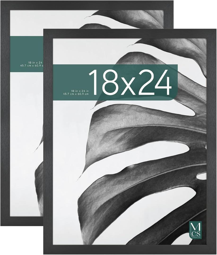 MCS Studio Gallery Poster Frame, 18x24, Black Woodgrain, 2-Pack