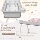 Baby Bassinet, Bassinet Bedside Sleeper for Baby, 3 in 1 Bedside Bassinet, Bassinets for Newborn with Wheels, Mattress, Waterproof Sheet, Mosquito Net, Breathable Mesh, Portable Baby Crib(Stone)