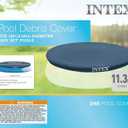 INTEX 28022E Pool Cover: For 12ft Round Easy Set Pools Includes Rope Tie Drain Holes 12in Overhang Snug Fit