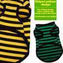 Paiaite Dog Striped Shirt Happy Color Cotton Sleeveless Puppy Pet Shirts Breathable Apparel Tank Top Colorful Puppy Sweatshirt Clothes for Small Medium Dogs Black 4XL