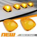 HERCOO LED Roof Lights Lenses Amber Cab Marker Clearance Running Compatible with 1999-2016 Super Duty F250 F350 F450 F550 Aftermarket Replacement